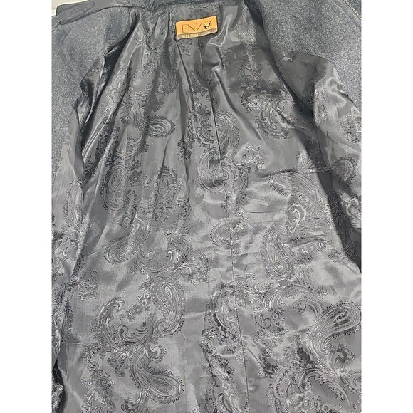 Enzo Tovare PeaCoat Mens Kamran Zippered Peacoat Gray Wool Blend Italy XXL - Picture 7 of 10